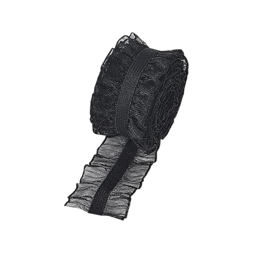 10 m x 2,5 cm Doppel-Rüschen-Spitzenband elastische Plissee-Nylonborte gerüschte Organzabänder Stretch-Schnürung Kantenbesatz Kleidung Spitzenborte für Hochzeitskleid Kragen Schwarz 10 m x 2,5 cm Doppel-Rüschen-Spitzenband elastische Plissee-Nylonborte gerüschte Organzabänder Stretch-Schnürung Kantenbesatz Kleidung Spitzenborte für Hochzeitskleid Kragen Schwarz von FSSTUD