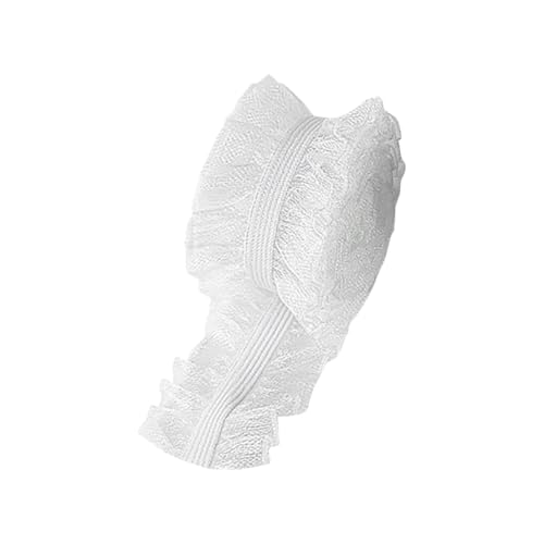 10 m x 2,5 cm Doppel-Rüschen-Spitzenband elastische Plissee-Nylonborte gerüschte Organzabänder Stretch-Schnürung Kantenbesatz Kleidung Spitzenborte für Hochzeitskleid Kragen Weiß von FSSTUD
