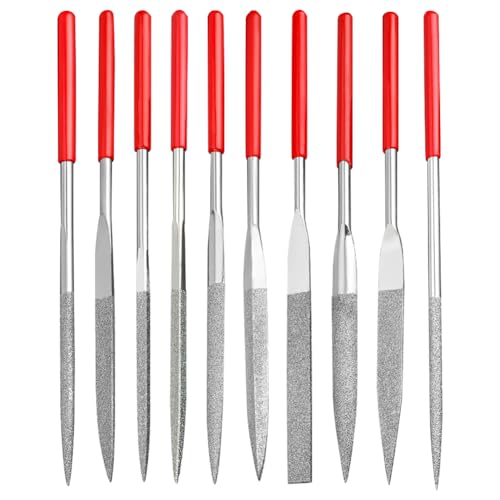 10-teiliges Metall-Nadelfeilen-Set, Mini-Diamant-Nadelfeilen, feine Stahlfeilen, Handmodellfeilen, Werkzeuge, Holz, Stein, Schnitzfeilen für Glas, Leder 10-teiliges Metall-Nadelfeilen-Set, Mini-Diamant-Nadelfeilen, feine Stahlfeilen, Handmodellfeilen, Werkzeuge, Holz, Stein, Schnitzfeilen für Glas, Leder von FSSTUD