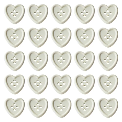 100 Stück Harzknöpfe in Herzform, flache Rückseite, niedliche manuelle Knöpfe für Valentinstag, dekorative Knöpfe für Scrapbooking, Malerei, 4 Löcher, Ersatzknöpfe für Kleidung, Reparatur, Beige 100 Stück Harzknöpfe in Herzform, flache Rückseite, niedliche manuelle Knöpfe für Valentinstag, dekorative Knöpfe für Scrapbooking, Malerei, 4 Löcher, Ersatzknöpfe für Kleidung, Reparatur, Beige von FSSTUD