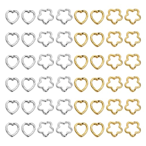 100 Stück kleine Metall-Perlenrahmen in Blumenform, hohle Perlen, Herz-Perlenverbinder, Legierung, Blumen-Abstandshalter, Perlen, DIY, Handwerk, Perlenrahmen, dekorative Schmuckherstellung, Fundstücke von FSSTUD