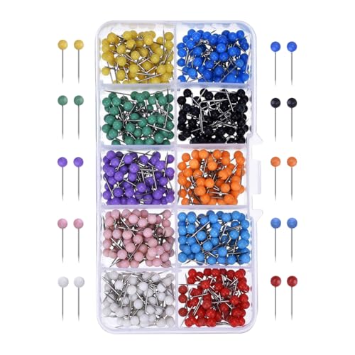 1000 Stück bunte Nähnadeln, Perlenkopf, scharfe Nadeln, Rundkopf, Kartennadeln, Kugelkopf, Pinnnadeln, Stoff, gerade Nadeln, Nähen, Basteln, Quilten, mit Box 1000 Stück bunte Nähnadeln, Perlenkopf, scharfe Nadeln, Rundkopf, Kartennadeln, Kugelkopf, Pinnnadeln, Stoff, gerade Nadeln, Nähen, Basteln, Quilten, mit Box von FSSTUD