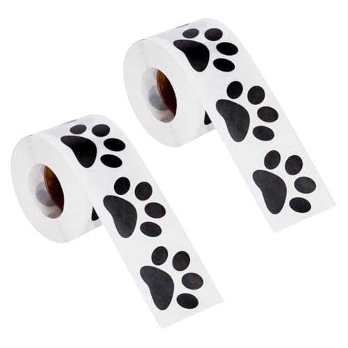 1000 Stück transparente Pfotenabdruck-Aufkleber, Etiketten, kleine Welpenpfoten-Aufkleber, Hunde-Fußabdruck, Aufkleber, selbstklebend, 25 mm von FSSTUD
