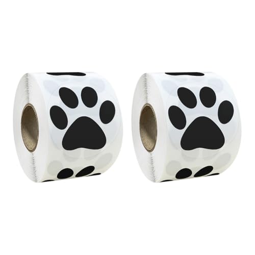 1000 Stück transparente Pfotenabdruck-Aufkleber, Etiketten, kleine Welpenpfoten-Aufkleber, Hunde-Fußabdruck, Aufkleber, selbstklebend, 38 mm von FSSTUD