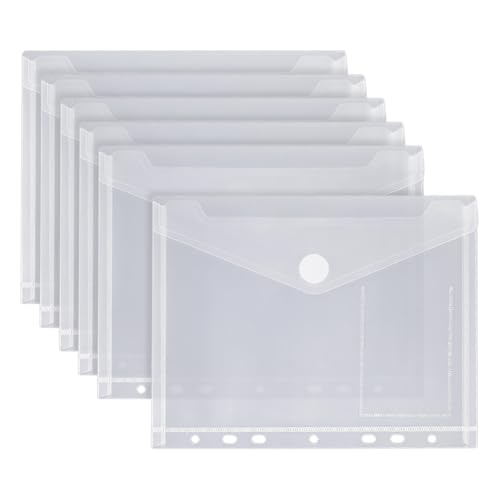12 Stück A5-Ordner mit 7 Löchern, Kunststoff-Trennblätter, transparente Dokumentenhüllen, Papier-Präsentationshüllen, große Kapazität, Bindertasche mit dichtem Verschluss 12 Stück A5-Ordner mit 7 Löchern, Kunststoff-Trennblätter, transparente Dokumentenhüllen, Papier-Präsentationshüllen, große Kapazität, Bindertasche mit dichtem Verschluss von FSSTUD
