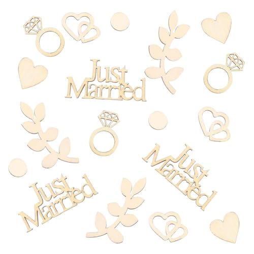 120 Stück Just Married Hochzeitsparty-Konfetti Rustikale hölzerne herzförmige Konfetti, Mini-Punkt-Holzscheiben, Holzblätter, Ausschnitte, Herz, Hochzeit, Tischdekoration für Feier, Jahrestag 120 Stück Just Married Hochzeitsparty-Konfetti Rustikale hölzerne herzförmige Konfetti, Mini-Punkt-Holzscheiben, Holzblätter, Ausschnitte, Herz, Hochzeit, Tischdekoration für Feier, Jahrestag von FSSTUD