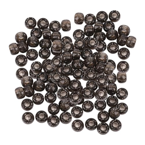 1200 Stück 6 x 9 mm kleine Kunststoff-Glitzer-Pony-Perlen mit großem Loch, Haarperlen, Freundschaftsarmband, Perlen, Schmuck, Bastelperlen, dekorative Pony-Perlen für Schmuckherstellung, Schwarz 1200 Stück 6 x 9 mm kleine Kunststoff-Glitzer-Pony-Perlen mit großem Loch, Haarperlen, Freundschaftsarmband, Perlen, Schmuck, Bastelperlen, dekorative Pony-Perlen für Schmuckherstellung, Schwarz von FSSTUD