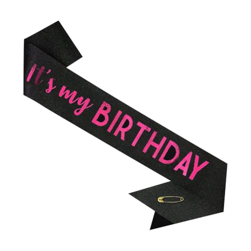 160 cm Folienschärpe mit Aufschrift "It's My Birthday", Glitzer, Geburtstagsparty-Schärpe, glitzernd, für Geburtstag, Feier, modische Schärpe, Requisiten, Partygeschenk, dekorative Schärpe mit 160 cm Folienschärpe mit Aufschrift "It's My Birthday", Glitzer, Geburtstagsparty-Schärpe, glitzernd, für Geburtstag, Feier, modische Schärpe, Requisiten, Partygeschenk, dekorative Schärpe mit von FSSTUD