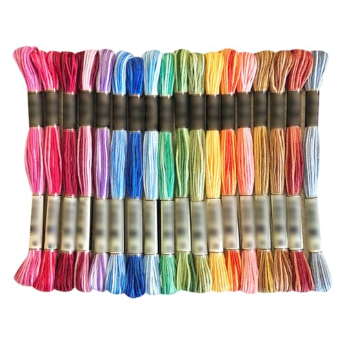 18 Stück 6 Stränge, Farbverlauf, Polyester, Stickgarn, buntes Nähgarn, Freundschaftsarmband, Kreuzstichgarn für DIY-Projekte 18 Stück 6 Stränge, Farbverlauf, Polyester, Stickgarn, buntes Nähgarn, Freundschaftsarmband, Kreuzstichgarn für DIY-Projekte von FSSTUD