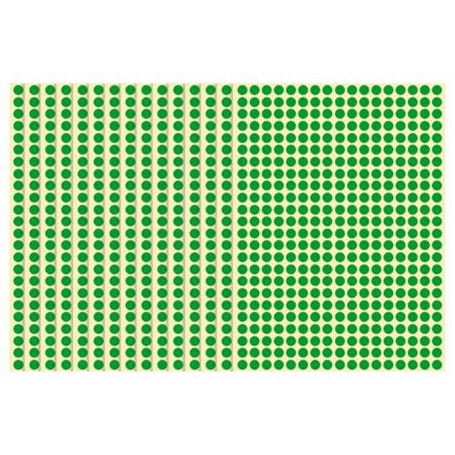 18360 Stück 6 mm Mini-Punktmarkierungsaufkleber, selbstklebende Farbkodierungsetiketten, runde Etiketten, klein, einfarbig, Kreisaufkleber, blanko, Garage, Verkaufspreisaufkleber, grün 18360 Stück 6 mm Mini-Punktmarkierungsaufkleber, selbstklebende Farbkodierungsetiketten, runde Etiketten, klein, einfarbig, Kreisaufkleber, blanko, Garage, Verkaufspreisaufkleber, grün von FSSTUD