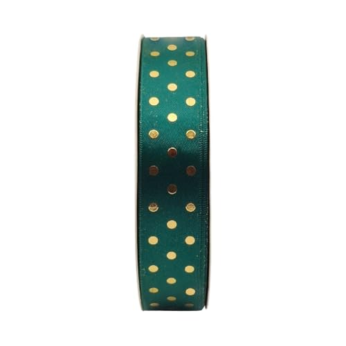 2,5 cm x 45,7 m dünnes gepunktetes Stoffband, klassisches Geschenkband, Rolle, Vintage-Blumen-Bouquet, Haarschleife, Kuchenverpackungsband für Party-Dekorationen, Grün 2,5 cm x 45,7 m dünnes gepunktetes Stoffband, klassisches Geschenkband, Rolle, Vintage-Blumen-Bouquet, Haarschleife, Kuchenverpackungsband für Party-Dekorationen, Grün von FSSTUD