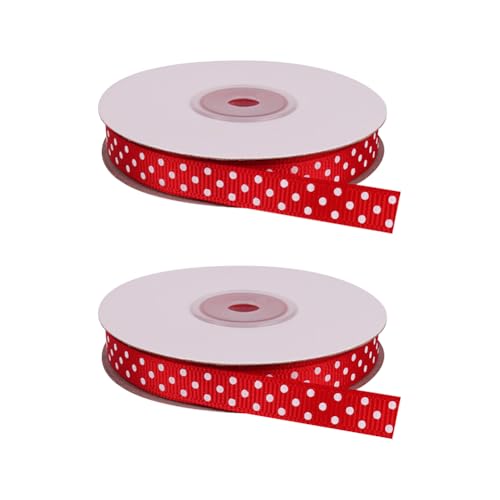2 Rollen 22 Meter x 1 cm dünnes gepunktetes Ripsband Geschenkband Rollen Blumenstrauß Stoffbänder Haarschleifen Herstellung Bänder für Zuhause Party Rot und Weiß 2 Rollen 22 Meter x 1 cm dünnes gepunktetes Ripsband Geschenkband Rollen Blumenstrauß Stoffbänder Haarschleifen Herstellung Bänder für Zuhause Party Rot und Weiß von FSSTUD