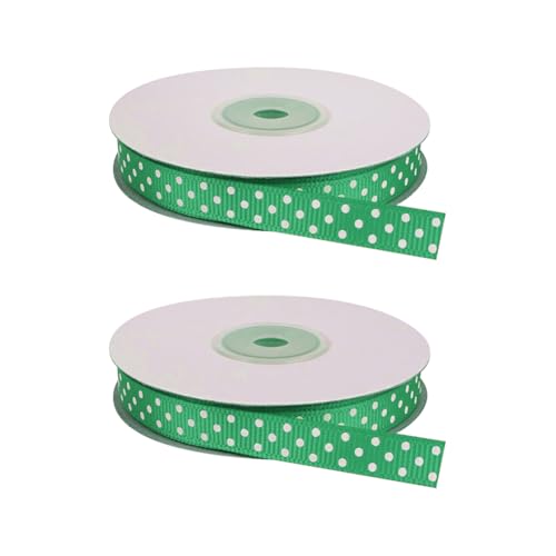 2 Rollen 22 Meter x 1 cm dünnes gepunktetes Ripsband Geschenkband Rollen Blumenstrauß Stoffbänder Haarschleifen Herstellung Bänder für Zuhause Party grün und weiß 2 Rollen 22 Meter x 1 cm dünnes gepunktetes Ripsband Geschenkband Rollen Blumenstrauß Stoffbänder Haarschleifen Herstellung Bänder für Zuhause Party grün und weiß von FSSTUD