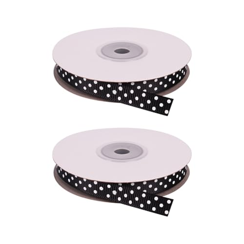 2 Rollen 22 Meter x 1 cm dünnes gepunktetes Ripsband Geschenkband Rollen Blumenstrauß Stoffbänder Haarschleifen Herstellung Bänder für Zuhause Party schwarz und weiß 2 Rollen 22 Meter x 1 cm dünnes gepunktetes Ripsband Geschenkband Rollen Blumenstrauß Stoffbänder Haarschleifen Herstellung Bänder für Zuhause Party schwarz und weiß von FSSTUD