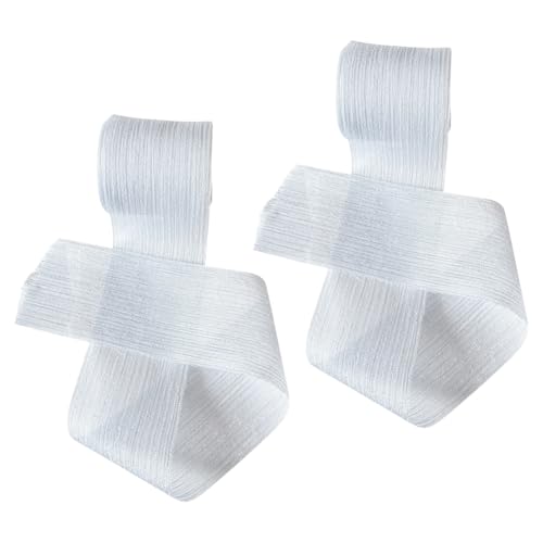 2 Rollen 5 m x 4 cm Knitter-Chiffonbänder Tüll Geschenkverpackung Band Breit Hochzeit Einladung Band Dekorative Knitterbänder Mode Schleife Herstellung Strings Blumen Blumenstrauß Dekorationen Weiß 2 Rollen 5 m x 4 cm Knitter-Chiffonbänder Tüll Geschenkverpackung Band Breit Hochzeit Einladung Band Dekorative Knitterbänder Mode Schleife Herstellung Strings Blumen Blumenstrauß Dekorationen Weiß von FSSTUD
