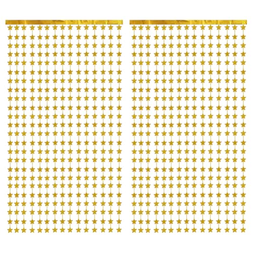 2 Stück 1 x 2 m Stern-Folien-Hintergrund, Vorhang, Sterngirlande, Luftschlangen, metallischer Luftschlangen, Fransenbanner, Hintergrund, Lametta, Fransen, Party, Fotohintergrund für 2 Stück 1 x 2 m Stern-Folien-Hintergrund, Vorhang, Sterngirlande, Luftschlangen, metallischer Luftschlangen, Fransenbanner, Hintergrund, Lametta, Fransen, Party, Fotohintergrund für von FSSTUD