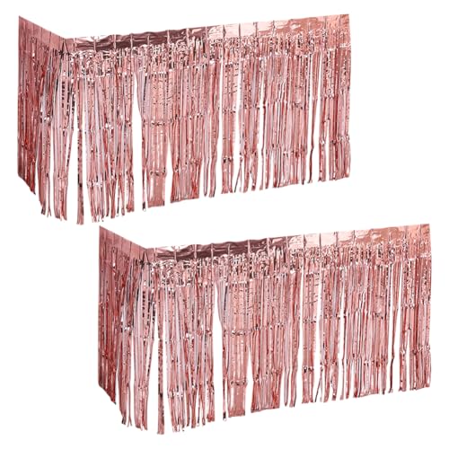 2 Stück 275 x 75 cm Folien-Lametta-Tischrock, Folienfransen-Tischschlangen, einfarbig, Tischröcke, metallisch, Geburtstagsparty-Tischdekoration, glänzendes Lametta, Party-Dekorationen für Hochzeit 2 Stück 275 x 75 cm Folien-Lametta-Tischrock, Folienfransen-Tischschlangen, einfarbig, Tischröcke, metallisch, Geburtstagsparty-Tischdekoration, glänzendes Lametta, Party-Dekorationen für Hochzeit von FSSTUD