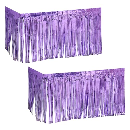 2 Stück 275 x 75 cm Folien-Lametta-Tischrock, Folienfransen-Tischschlangen, einfarbig, Tischröcke, metallisch, Geburtstagsparty-Tischdekoration, glänzendes Lametta, Party-Dekorationen für Hochzeit 2 Stück 275 x 75 cm Folien-Lametta-Tischrock, Folienfransen-Tischschlangen, einfarbig, Tischröcke, metallisch, Geburtstagsparty-Tischdekoration, glänzendes Lametta, Party-Dekorationen für Hochzeit von FSSTUD