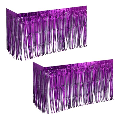 2 Stück 275 x 75 cm Folien-Lametta-Tischrock, Folienfransen-Tischschlangen, einfarbig, Tischröcke, metallisch, Geburtstagsparty-Tischdekoration, glänzendes Lametta, Party-Dekorationen für Hochzeit 2 Stück 275 x 75 cm Folien-Lametta-Tischrock, Folienfransen-Tischschlangen, einfarbig, Tischröcke, metallisch, Geburtstagsparty-Tischdekoration, glänzendes Lametta, Party-Dekorationen für Hochzeit von FSSTUD