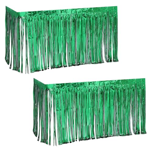 2 Stück 275 x 75 cm Folien-Lametta-Tischrock, Folienfransen-Tischschlangen, einfarbig, Tischröcke, metallisch, Geburtstagsparty-Tischdekoration, glänzendes Lametta, Party-Dekorationen für Hochzeit 2 Stück 275 x 75 cm Folien-Lametta-Tischrock, Folienfransen-Tischschlangen, einfarbig, Tischröcke, metallisch, Geburtstagsparty-Tischdekoration, glänzendes Lametta, Party-Dekorationen für Hochzeit von FSSTUD