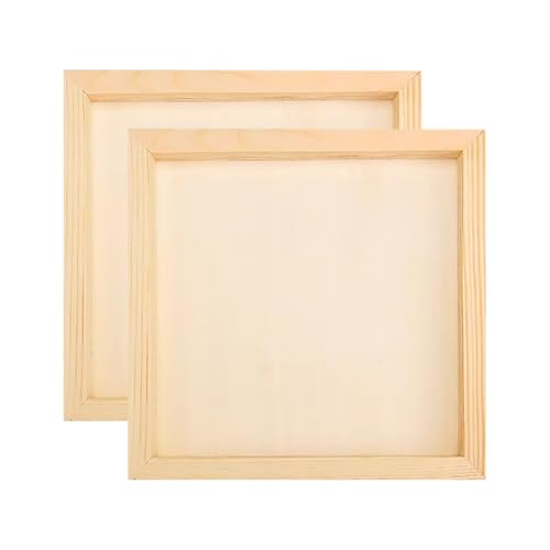2 Stück Holztafeln, unlackierte Holz-Leinwandrahmen, Bastelarbeiten, Holzrahmen, Künstler, Malplatten, Farbgießplatten, Kunstzeichnungsplatten zum Basteln, 25 x 25 cm 2 Stück Holztafeln, unlackierte Holz-Leinwandrahmen, Bastelarbeiten, Holzrahmen, Künstler, Malplatten, Farbgießplatten, Kunstzeichnungsplatten zum Basteln, 25 x 25 cm von FSSTUD