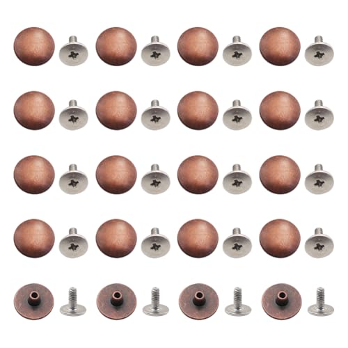 20 Sets 12,5 mm Metall Nietenknöpfe Runde Schuhknopf Ersatz Retro Gürtel Nieten Schuhband Nieten Schrauben auf Knöpfe Schuhe Reparatur Niet Kein Nähen Knopf Verschluss Clog Schuhe Zubehör von FSSTUD