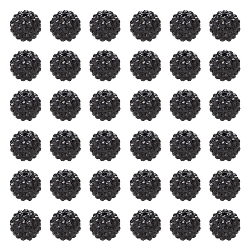 20 Stück 20 mm runde Harz-Strass-Perlen, glitzernde Kugelperlen, große glitzernde Diamant-Perlen, klobige Kristall-Abstandshalter, Perlen für DIY-Dekoration, Schwarz 20 Stück 20 mm runde Harz-Strass-Perlen, glitzernde Kugelperlen, große glitzernde Diamant-Perlen, klobige Kristall-Abstandshalter, Perlen für DIY-Dekoration, Schwarz von FSSTUD