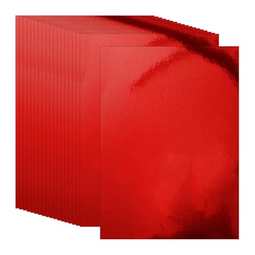 20 Stück 250 g/m² A4 Größe Metallic-Karton Papier Karton Spiegel Bastelpapier Farbe Karton Lager Glitzer Kartenherstellung Papier Glänzend Bastelkarton Blätter für DIY-Projekte, Rot 20 Stück 250 g/m² A4 Größe Metallic-Karton Papier Karton Spiegel Bastelpapier Farbe Karton Lager Glitzer Kartenherstellung Papier Glänzend Bastelkarton Blätter für DIY-Projekte, Rot von FSSTUD