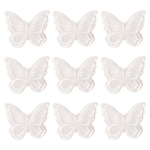 20 Stück 3D-Schmetterlings-Stickerei-Aufnäher, doppellagig, Spitzenapplikation, bestickte Organza-Schmetterlings-Applikationen, kleine Schmetterlinge zum Aufnähen, niedlicher Nähaufnäher, Stoff 20 Stück 3D-Schmetterlings-Stickerei-Aufnäher, doppellagig, Spitzenapplikation, bestickte Organza-Schmetterlings-Applikationen, kleine Schmetterlinge zum Aufnähen, niedlicher Nähaufnäher, Stoff von FSSTUD