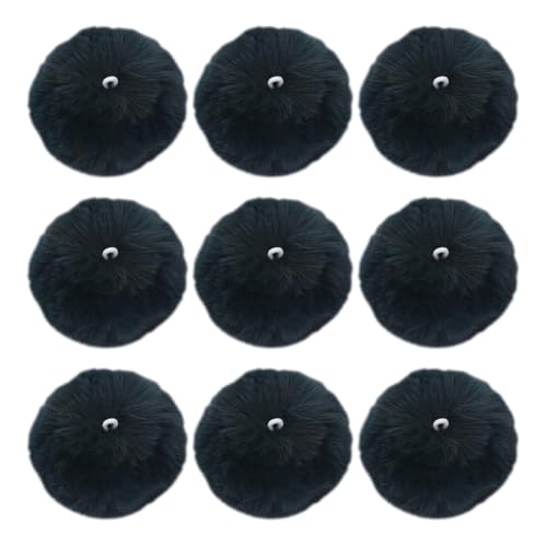 20 Stück 4 cm große Plüsch-Pompons, rund, weich, flauschige Bälle, Kunst und Handwerk, Pompons mit winziger Kordel für Handschuhe, Schals, Schwarz 20 Stück 4 cm große Plüsch-Pompons, rund, weich, flauschige Bälle, Kunst und Handwerk, Pompons mit winziger Kordel für Handschuhe, Schals, Schwarz von FSSTUD