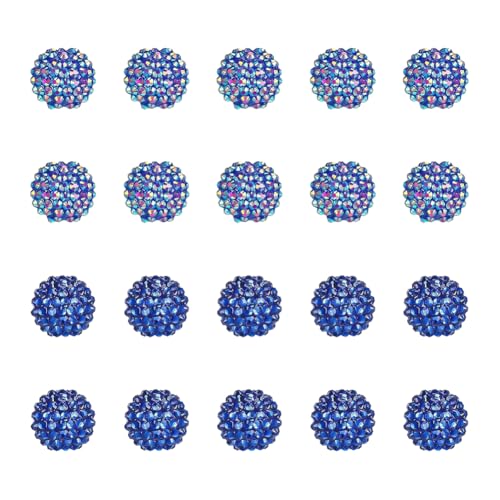 20 Stück runde Acryl-Strassperlen, AB-Farbe, Kristallkugel-Perlen, glitzernde Diamant-Perlen, große Bastel-Bubble-Perlen, DIY, Perlen, Stift-Charms, Bling-Schmuckherstellung, Blau, 20 Stück 20 Stück runde Acryl-Strassperlen, AB-Farbe, Kristallkugel-Perlen, glitzernde Diamant-Perlen, große Bastel-Bubble-Perlen, DIY, Perlen, Stift-Charms, Bling-Schmuckherstellung, Blau, 20 Stück von FSSTUD