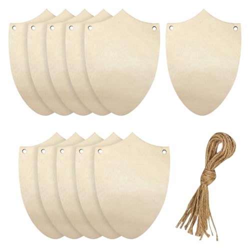 20 Stück unlackierte Holzschilder, kleine Holzanhänger, blanko, hängende Schilder, Holz-Geschenk-Etiketten, einfarbig, Schild, Ornamente mit Jute-Schnur für Hochzeit, Geburtstag 20 Stück unlackierte Holzschilder, kleine Holzanhänger, blanko, hängende Schilder, Holz-Geschenk-Etiketten, einfarbig, Schild, Ornamente mit Jute-Schnur für Hochzeit, Geburtstag von FSSTUD