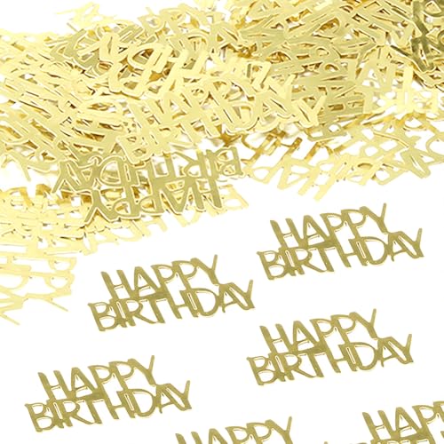 200 Stück 5,2 x 2,3 cm goldene Happy Birthday Konfetti Sparkle Geburtstag Party Tischkonfetti Glitzer Streupailletten Geschenkbox Füllstoff Pailletten Werfen Konfetti Dekoration für Jungen Mädchen 200 Stück 5,2 x 2,3 cm goldene Happy Birthday Konfetti Sparkle Geburtstag Party Tischkonfetti Glitzer Streupailletten Geschenkbox Füllstoff Pailletten Werfen Konfetti Dekoration für Jungen Mädchen von FSSTUD