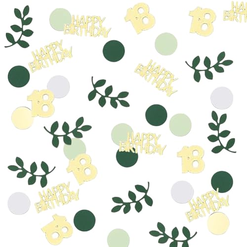 200 Stück Happy 18th Birthday Konfetti 18 Jahre Jubiläum Tischstreuung Geburtstag Party Tischkonfetti Streusel Glitzer Runde Blätter Konfetti Dekorationen für Frauen Männer von FSSTUD