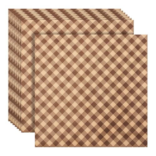 200 Stück Trockenwachspapier, Lebensmittelkorbeinlagen, kariert, fettdichtes Papier, quadratisch, Sandwich-Geschenkpapier, Brot-Wickelpapier, öldicht, Backpapier für Hamburger, Kekse, 22 x 22 cm 200 Stück Trockenwachspapier, Lebensmittelkorbeinlagen, kariert, fettdichtes Papier, quadratisch, Sandwich-Geschenkpapier, Brot-Wickelpapier, öldicht, Backpapier für Hamburger, Kekse, 22 x 22 cm von FSSTUD