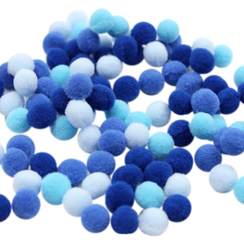 2000 Stück 1 cm kleine, flauschige Pompons, Mini-Pom-Bälle, weiche Bastelarbeiten, Pompons, kleine dekorative Pompons für DIY-Projekte, Blau / Weiß 2000 Stück 1 cm kleine, flauschige Pompons, Mini-Pom-Bälle, weiche Bastelarbeiten, Pompons, kleine dekorative Pompons für DIY-Projekte, Blau / Weiß von FSSTUD