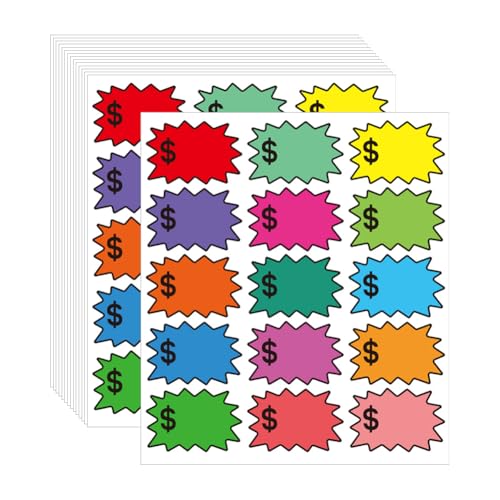 225 Stück 76,2 x 50,8 mm Blanko-Garagenverkaufspreis-Aufkleber, entfernbare selbstklebende Preisetiketten, Hofverkaufs-Etiketten, Aufkleber, beschreibbare Klebeetiketten für Flohmarkt, Immobilien von FSSTUD
