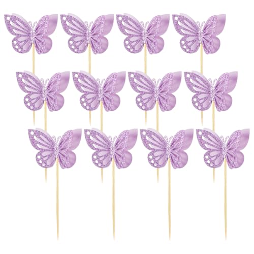24 Stück glitzernde Schmetterling-Kuchenaufsätze, Papier-Schmetterling, Cupcake-Topper, niedliche Gebäckaufsätze, Babyparty, Cupcake-Zahnstocher, 3D-Schmetterlinge, Kuchendekorationen für Hochzeit 24 Stück glitzernde Schmetterling-Kuchenaufsätze, Papier-Schmetterling, Cupcake-Topper, niedliche Gebäckaufsätze, Babyparty, Cupcake-Zahnstocher, 3D-Schmetterlinge, Kuchendekorationen für Hochzeit von FSSTUD