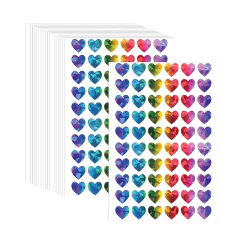 2400 Stück 1,3 cm kleine holografische Herz-Aufkleber, herzförmige Glitzer-Aufkleber, selbstklebende Herzen, Basteln, klebrige Herzen, niedlich, glitzernd, dekorativer Aufkleber, mehrfarbig 2400 Stück 1,3 cm kleine holografische Herz-Aufkleber, herzförmige Glitzer-Aufkleber, selbstklebende Herzen, Basteln, klebrige Herzen, niedlich, glitzernd, dekorativer Aufkleber, mehrfarbig von FSSTUD