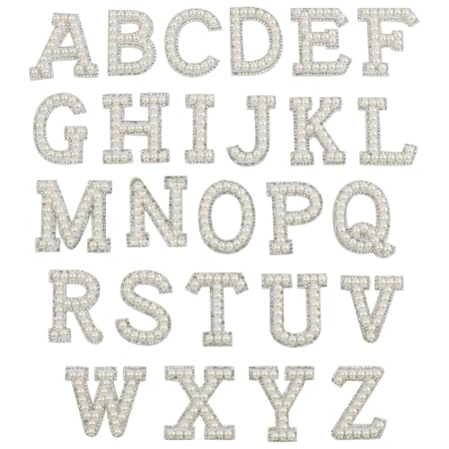 26 Stück Perlen Strass Buchstaben Patches Kleine Alphabet Aufbügler Glitzer Applikation Buchstaben Aufnähen Bestickte Applikationen Dekorative Stickerei Patches Kleidung Brief Aufkleber Weiß 26 Stück Perlen Strass Buchstaben Patches Kleine Alphabet Aufbügler Glitzer Applikation Buchstaben Aufnähen Bestickte Applikationen Dekorative Stickerei Patches Kleidung Brief Aufkleber Weiß von FSSTUD