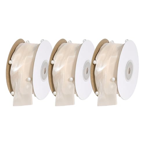 3 Rollen 4,5 m x 4 cm Hochzeitsband mit Perlen Champagner Geschenkverpackungsbänder Elegante Blumen Blumenstrauß Bänder Kuchen Dekorieren Brautdusche Band Dekor für Schleifen 3 Rollen 4,5 m x 4 cm Hochzeitsband mit Perlen Champagner Geschenkverpackungsbänder Elegante Blumen Blumenstrauß Bänder Kuchen Dekorieren Brautdusche Band Dekor für Schleifen von FSSTUD