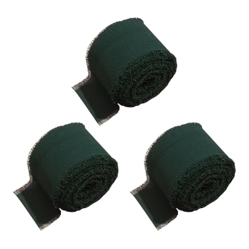 3 Rollen 4 cm x 5 m breites Fransen-Chiffonband ausgefranster Rand Stoffbänder Hochzeitsstrauß Geschenkbänder elegante Geschenkbandrollen weiches dekoratives Band für Urlaubsdekoration dunkelgrün 3 Rollen 4 cm x 5 m breites Fransen-Chiffonband ausgefranster Rand Stoffbänder Hochzeitsstrauß Geschenkbänder elegante Geschenkbandrollen weiches dekoratives Band für Urlaubsdekoration dunkelgrün von FSSTUD