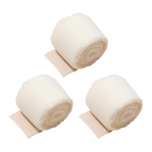 3 Rollen 4 cm x 5 m breites Fransenband Chiffonband ausgefranster Rand Stoffbänder Hochzeitsstrauß Geschenkbänder elegante Geschenkpapierbänder Rollen weiches dekoratives Band für Urlaubsdekoration 3 Rollen 4 cm x 5 m breites Fransenband Chiffonband ausgefranster Rand Stoffbänder Hochzeitsstrauß Geschenkbänder elegante Geschenkpapierbänder Rollen weiches dekoratives Band für Urlaubsdekoration von FSSTUD