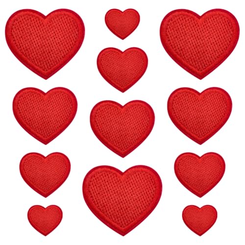 32 Stück Herz-Applikationen in verschiedenen Größen, zum Aufbügeln, bestickte Herzen, lustige Aufnähapplikationen, niedliche Nähapplikationen, Verzierungen, dekorative Reparaturflicken für Kleidung 32 Stück Herz-Applikationen in verschiedenen Größen, zum Aufbügeln, bestickte Herzen, lustige Aufnähapplikationen, niedliche Nähapplikationen, Verzierungen, dekorative Reparaturflicken für Kleidung von FSSTUD