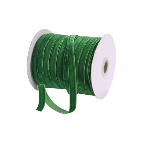 45,7 m dünnes Samtband auf Rolle, Samtstoffband, einseitiges Samtband, Satin-Samtbesatz, Samtschleife, Vintage-Band, dekoratives Band mit Spule für Kranz, Basteln, Grün 45,7 m dünnes Samtband auf Rolle, Samtstoffband, einseitiges Samtband, Satin-Samtbesatz, Samtschleife, Vintage-Band, dekoratives Band mit Spule für Kranz, Basteln, Grün von FSSTUD