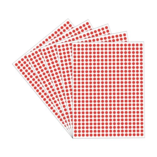 4500 Stück 6 mm Farbcodierungspunkt-Aufkleber, selbstklebend, runde Etiketten, Kreise, Etiketten, farbige Organisationsetiketten, blanko, Preisaufkleber für Büro, Klassenzimmer, Rot 4500 Stück 6 mm Farbcodierungspunkt-Aufkleber, selbstklebend, runde Etiketten, Kreise, Etiketten, farbige Organisationsetiketten, blanko, Preisaufkleber für Büro, Klassenzimmer, Rot von FSSTUD