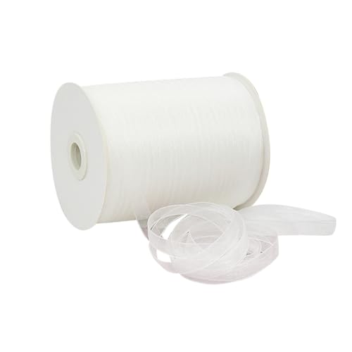 457 m schimmerndes durchscheinendes Organzaband, Geschenkverpackung, Netzband, transparentes Chiffonband, dünnes Tüllband, Stoffband für Hochzeitseinladungskarten, Weiß, 6 mm 457 m schimmerndes durchscheinendes Organzaband, Geschenkverpackung, Netzband, transparentes Chiffonband, dünnes Tüllband, Stoffband für Hochzeitseinladungskarten, Weiß, 6 mm von FSSTUD