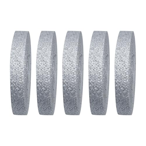 5 Rollen 9,1 m x 1 cm Glitzer-Geschenkband, glitzernde Schleifenherstellung, glänzendes Blumen-Band, Weihnachtsbaumdekorationsbänder, Valentinstag, dekorative Bänder, Silber 5 Rollen 9,1 m x 1 cm Glitzer-Geschenkband, glitzernde Schleifenherstellung, glänzendes Blumen-Band, Weihnachtsbaumdekorationsbänder, Valentinstag, dekorative Bänder, Silber von FSSTUD