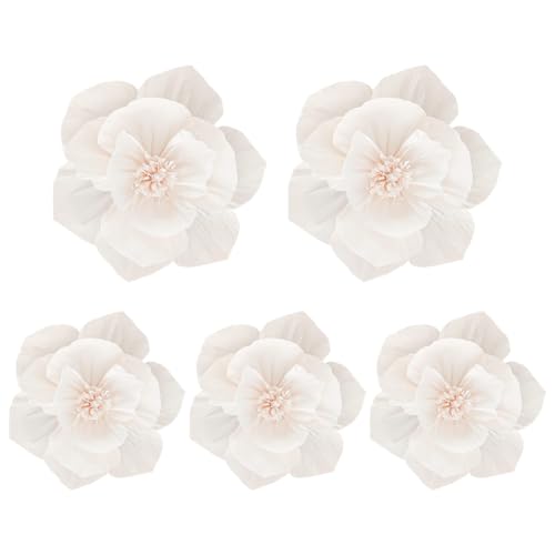 FSSTUD 5 Stück große Seidenpapierblumen, große Krepppapierblumen, Brautparty, Pompons, Hochzeit, Party, Papierblumen, Wandbehang, Babyparty, Blumen FSSTUD 5 Stück große Seidenpapierblumen, große Krepppapierblumen, Brautparty, Pompons, Hochzeit, Party, Papierblumen, Wandbehang, Babyparty, Blumen von FSSTUD