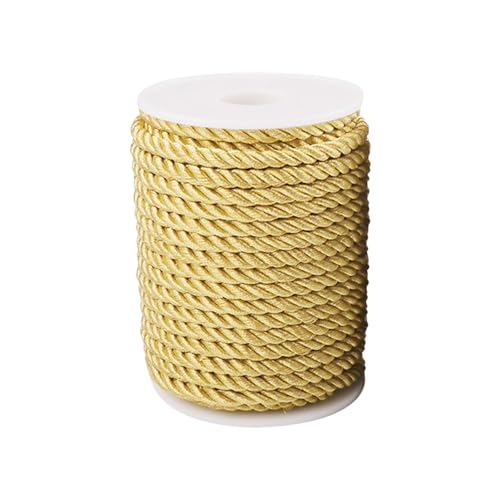 5 mm Polyesterschnur für Möbel, Nähen, Kostüme, Hochzeit, Abschlussfeier, Vorhang, Dekorierseil, dekoratives Zierband für Heimdekoration, goldfarben, 19,7 m 5 mm Polyesterschnur für Möbel, Nähen, Kostüme, Hochzeit, Abschlussfeier, Vorhang, Dekorierseil, dekoratives Zierband für Heimdekoration, goldfarben, 19,7 m von FSSTUD